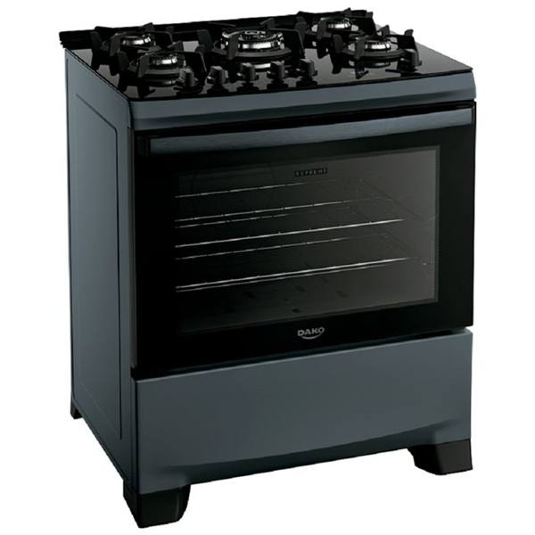 Fogão Dako Supreme 5 Bocas Automático Mesa de Vidro Forno 100L — foto do produto em fundo branco