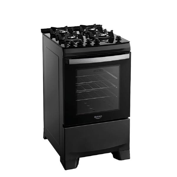 Fogão Dako Supreme Glass 4 Bocas Automático Mesa de Vidro — foto do produto em fundo branco