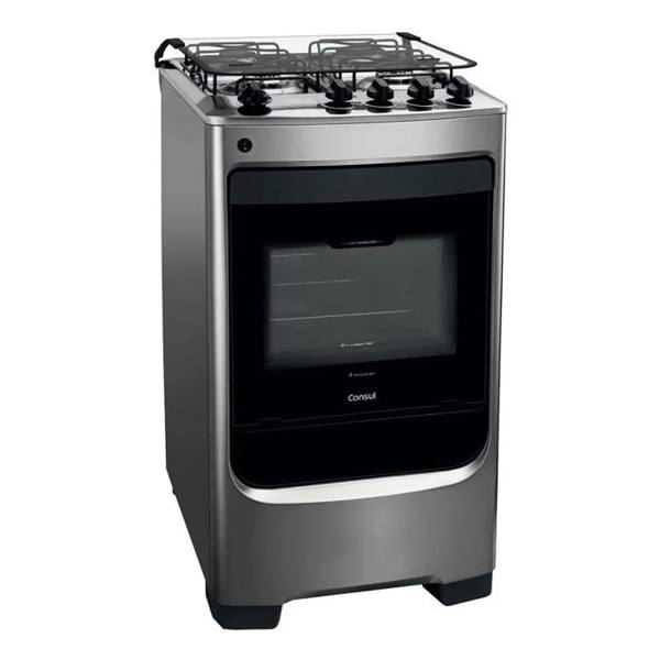 Fogão De Piso 4 Bocas Consul Cfo4nar Acendimento Automático Cor Inox — foto do produto em fundo branco