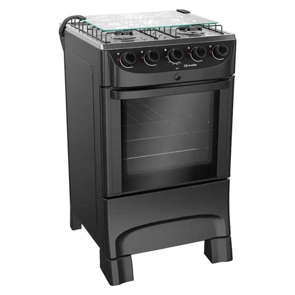 Fogão Mueller MFI4BB 4 Bocas Automático Mesa de Inox Forno 48,1L — foto do produto em fundo branco