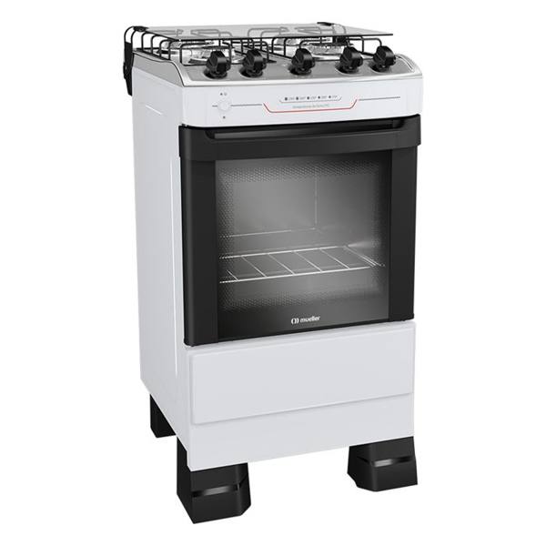 Fogão Mueller MFI4BF 4 Bocas Automático Mesa Inox Forno Total Clean — foto do produto em fundo branco