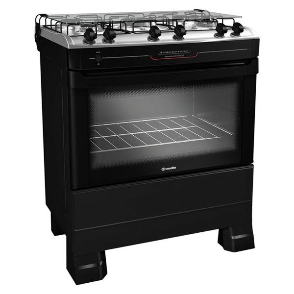 Fogão Mueller MFI5BF 5 Bocas Automático Mesa Inox Forno Total Clean — foto do produto em fundo branco
