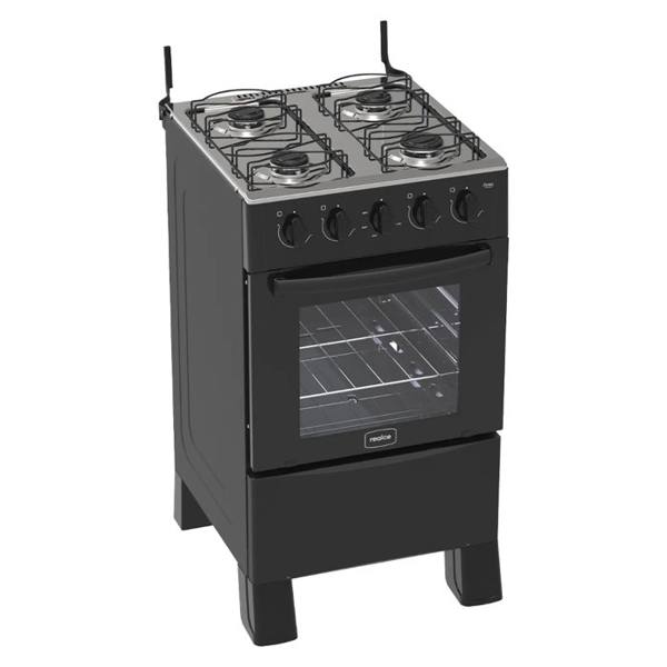 Fogão Realce 4 Bocas Ares Manual Mesa de Inox Forno 50 Litros — foto do produto em fundo branco