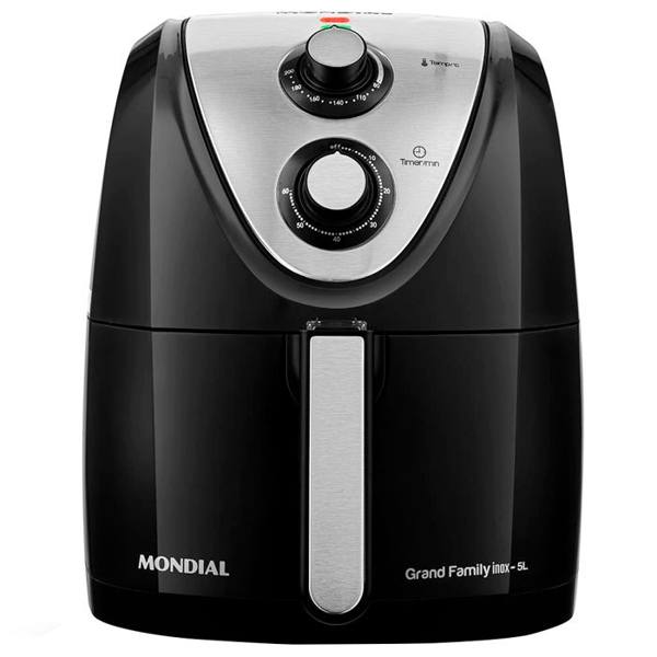 Fritadeira Elétrica Air Fryer Mondial Grand Family AFN-50 BI 5L 1900W Timer — foto do produto em fundo branco