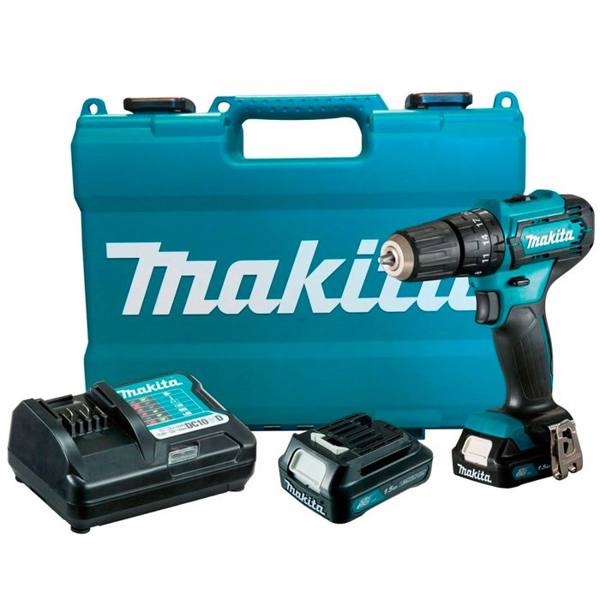 Furadeira e Parafusadeira de Impacto Makita 12V 2 Baterias Maleta HP333DWYE — foto do produto em fundo branco