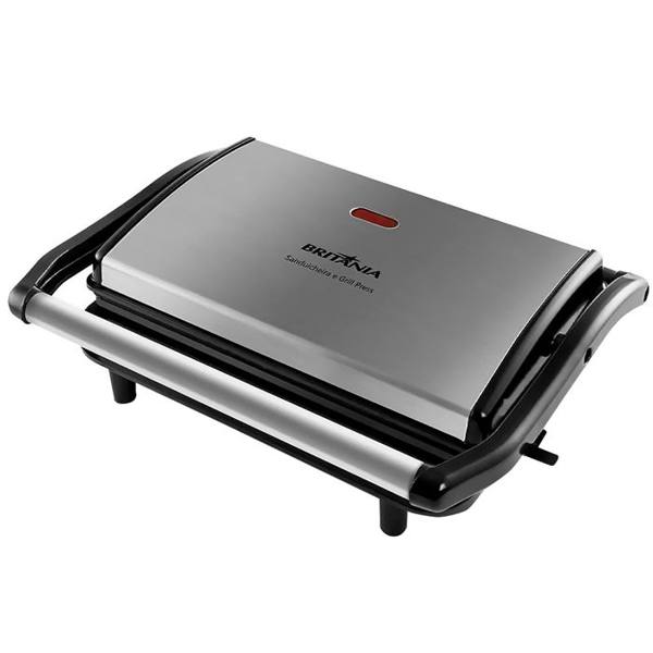 Grill Sanduicheira Britânia Press Chapa Ondulada e Lisa BGR27I 850W — foto do produto em fundo branco