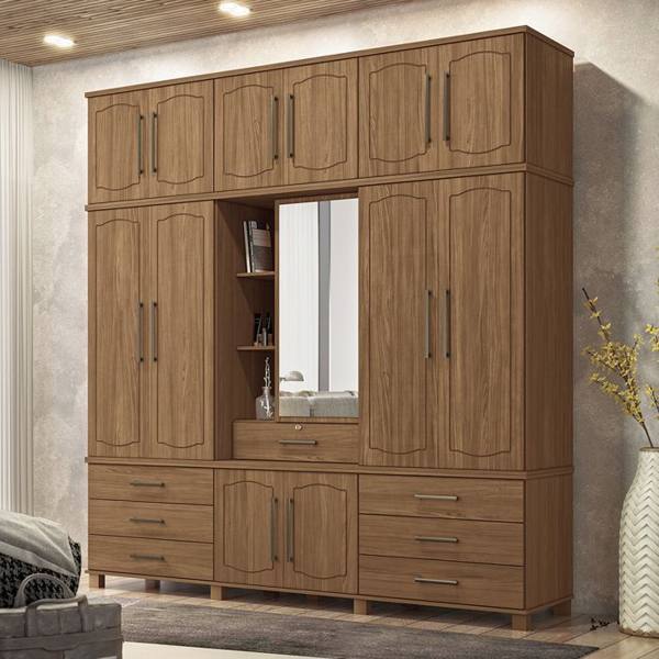 Guarda-Roupa Casal 13 Portas Bater 7 Gavetas Londres Capelinha Santos Andirá — foto do produto em fundo branco