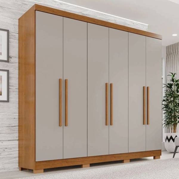 Guarda-roupa Casal 6 Portas 2 Gavetas França — foto do produto em fundo branco