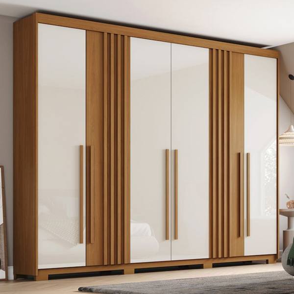 Guarda-Roupa Casal 6 Portas Bater 4 Gavetas Norton Henn — foto do produto em fundo branco
