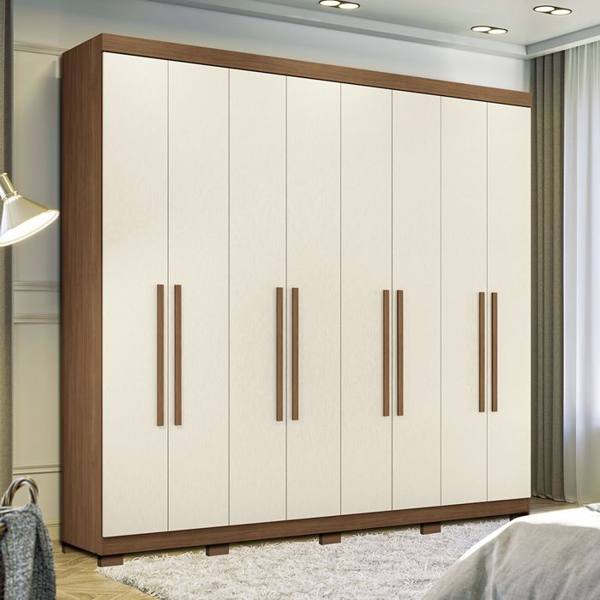 Guarda-Roupa Casal 8 Portas Bater 4 Gavetas Master Santos Andirá — foto do produto em fundo branco