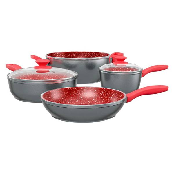 Jogo de Panelas Philco Alumínio Antiaderente Redstone 4 Peças PKT407 — foto do produto em fundo branco