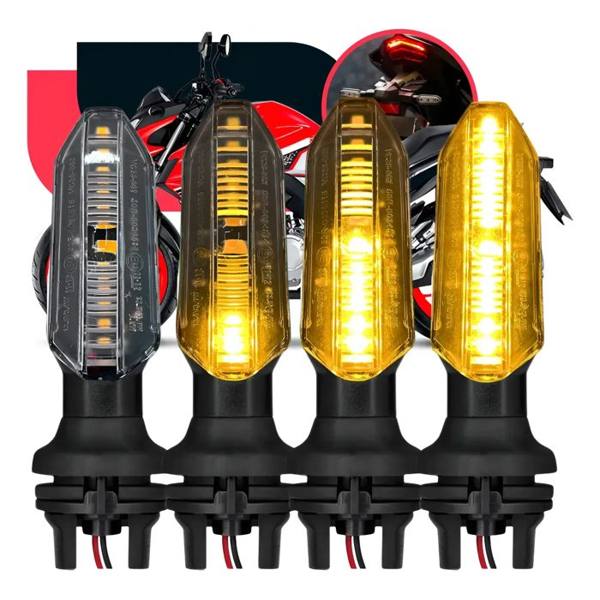 Kit 4 Pisca Seta De Led Cb250 Twister Cg Titan Fan Start 160 — foto do produto em fundo branco