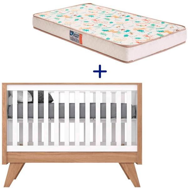 Kit Berço Mini Cama Henn Confete + Colchão Gazin Supreme D18 — foto do produto em fundo branco