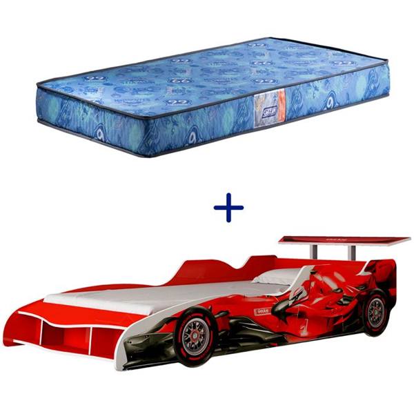 Kit Cama Solteiro Gelius F1 90cm + Colchão Gazin Supreme D20 — foto do produto em fundo branco