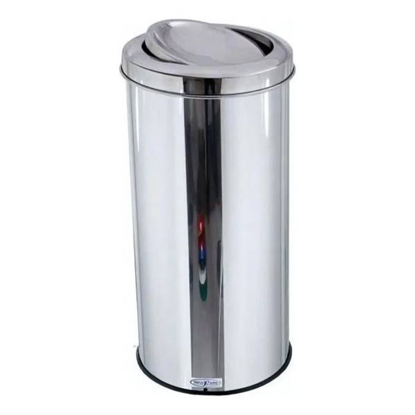 Lixeira Inox 50 Litros Com Tampa Vai-e-vem — foto do produto em fundo branco