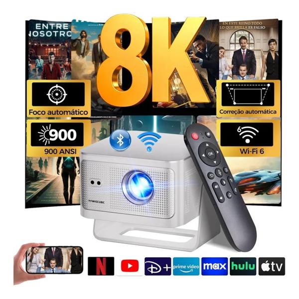 Magcubic HY350MAX Smart com Android, Wi-Fi e Bluetooth para Filmes em 8K — foto do produto em fundo branco