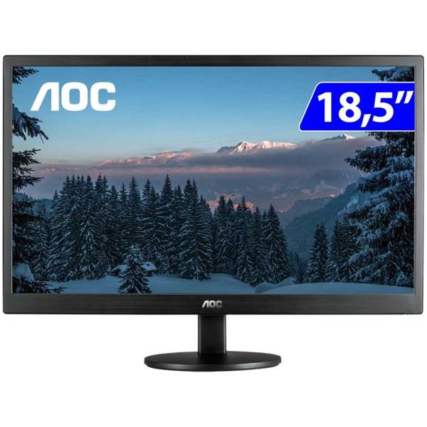 Monitor AOC LED 18,5" Widescreen HD HDMI VGA E970SWHNL — foto do produto em fundo branco