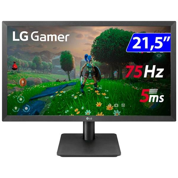 Monitor Gamer LG 21.5" VA Full HD HDMI 75Hz AMD FreeSync 22MP410-B — foto do produto em fundo branco