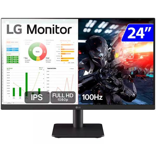 Monitor Gamer LG 24MS500 24" Full HD 100Hz IPS HDMI — foto do produto em fundo branco