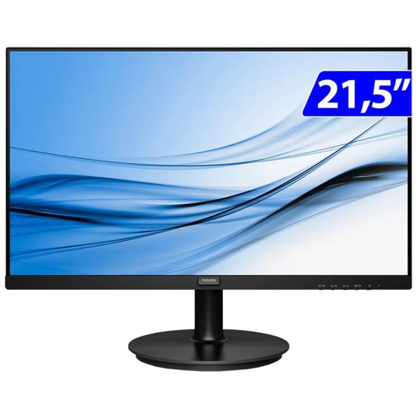 Monitor Gamer Philips VA 21,5" Wide Full HD HDMI VGA 221V8LB — foto do produto em fundo branco