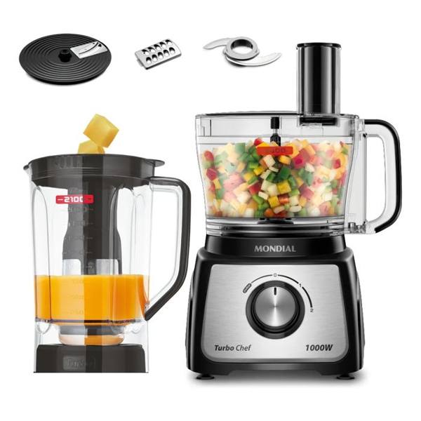 Multiprocessador Turbo Chef 5 em 1 Mondial 1000W — foto do produto em fundo branco