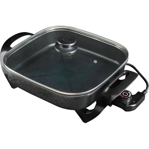 Panela Multifuncional Elétrica 30cm Grill Antiaderente Portátil Mangiare 1500W Agratto — foto do produto em fundo branco