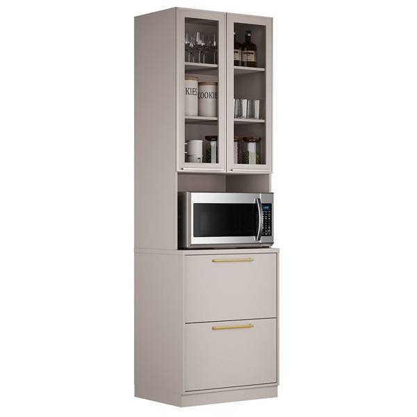 Paneleiro 3 Portas 1 Gaveta MDF e Vidro 70cm Essence Itatiaia — foto do produto em fundo branco