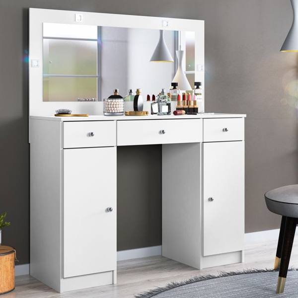 Penteadeira Camarim Carisma com 2 Portas 3 Gavetas e Espelho Demóbile — foto do produto em fundo branco