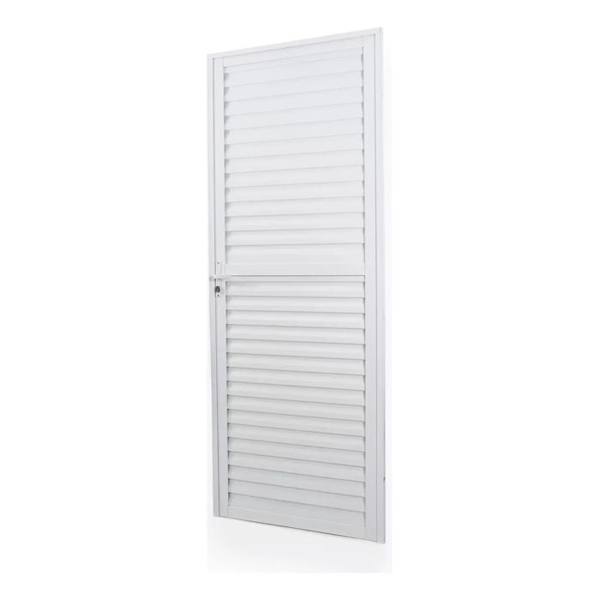 Porta de Alumínio Laminada 210x60cm Soft Plus Mgm Abertura Direita Branco — foto do produto em fundo branco