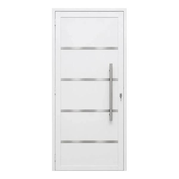 Porta Lambril C/puxador Frisada 2,10 X 0,90 Branco Direita — foto do produto em fundo branco