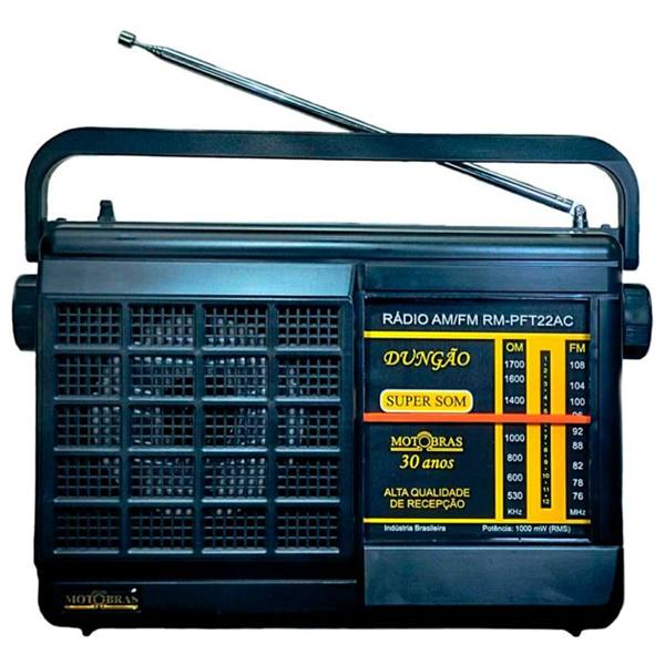 Rádio Portátil Motobrás RM-PFT22AC 2 Faixas AM/FM 1W — foto do produto em fundo branco
