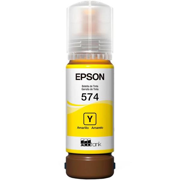 Refil para Tanque de Tinta Epson Amarelo 574 até 2.100 Fotografias — foto do produto em fundo branco