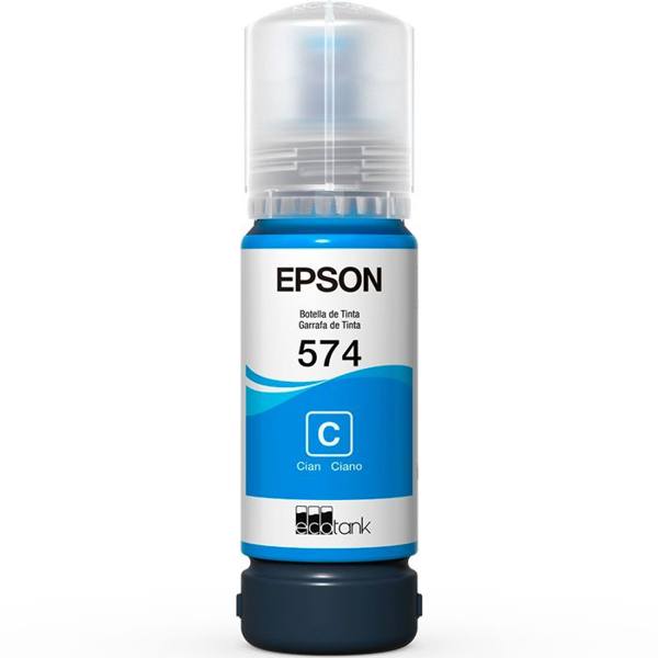 Refil para Tanque de Tinta Epson Ciano 574 até 2.100 Fotografias — foto do produto em fundo branco