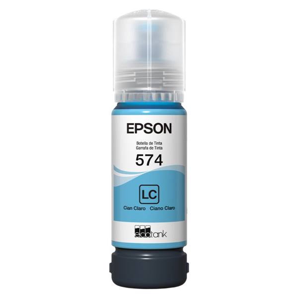 Refil para Tanque de Tinta Epson Ciano Claro 574 até 2.100 Fotografias — foto do produto em fundo branco