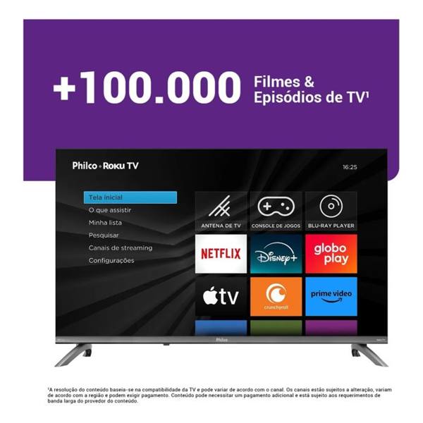 Smart Tv 32 Philco Roku Tv Dolby Áudio Hdr10 P32crb — foto do produto em fundo branco