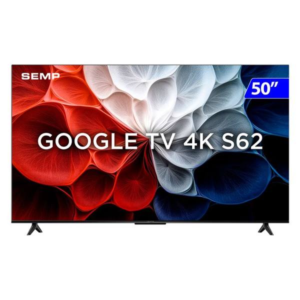 Smart TV Semp LED 50" 4K Wi-Fi Android TV HDR 10+ 50S62 — foto do produto em fundo branco