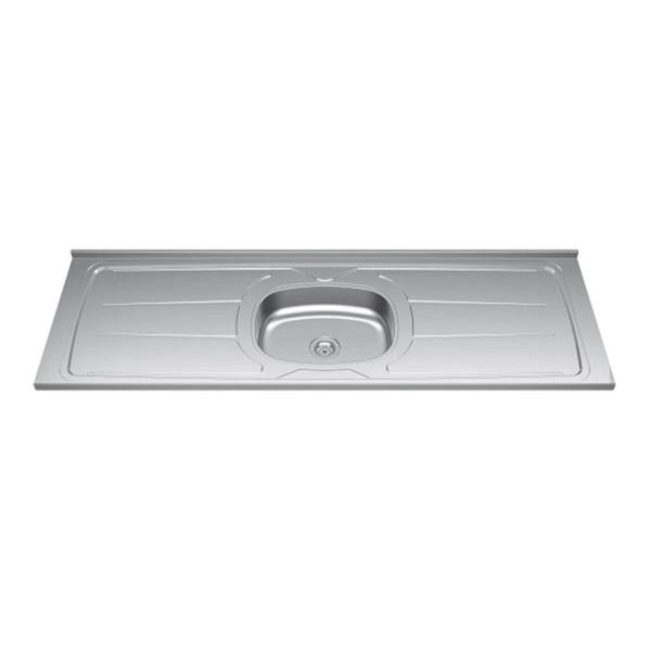 Tampo de Pia 160cm Aço Inox com Rebaixe Ghel Plus — foto do produto em fundo branco
