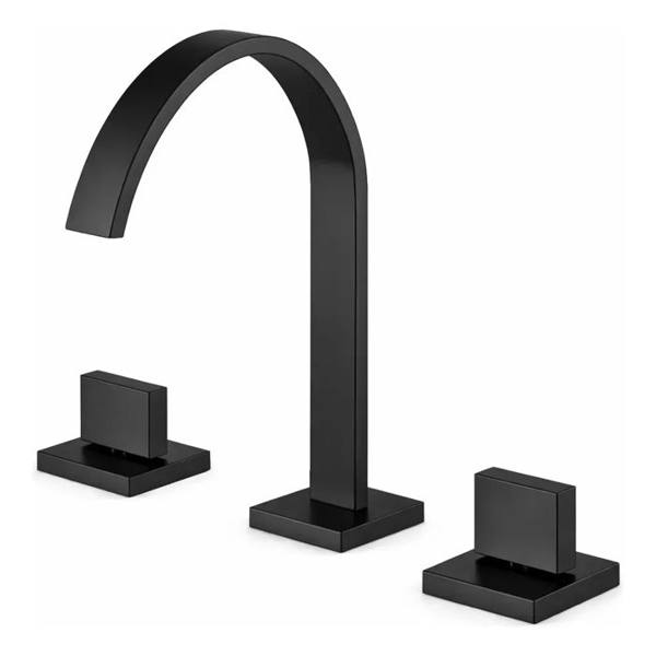 Torneira De Luxo Sollux Slim Bicomando, Preta Fosca — foto do produto em fundo branco