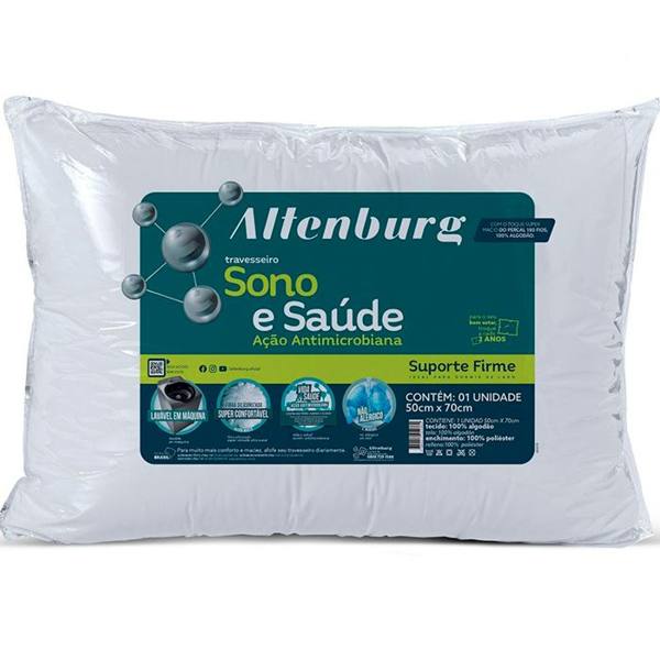 Travesseiro Altenburg 180 Fios Suporte Firme Sono e Saúde — foto do produto em fundo branco