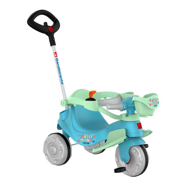Triciclo a Pedal com Empurrador Infantil Bandeirante Velobaby Joy — foto do produto em fundo branco